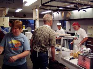 In the kitchen at WMF restaurant